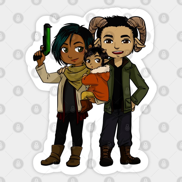 Saga - Alana, Marko and Hazel 2 Sticker by artsy_alice